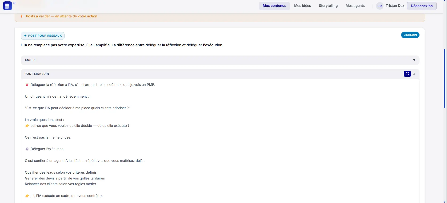 Validez les contenus